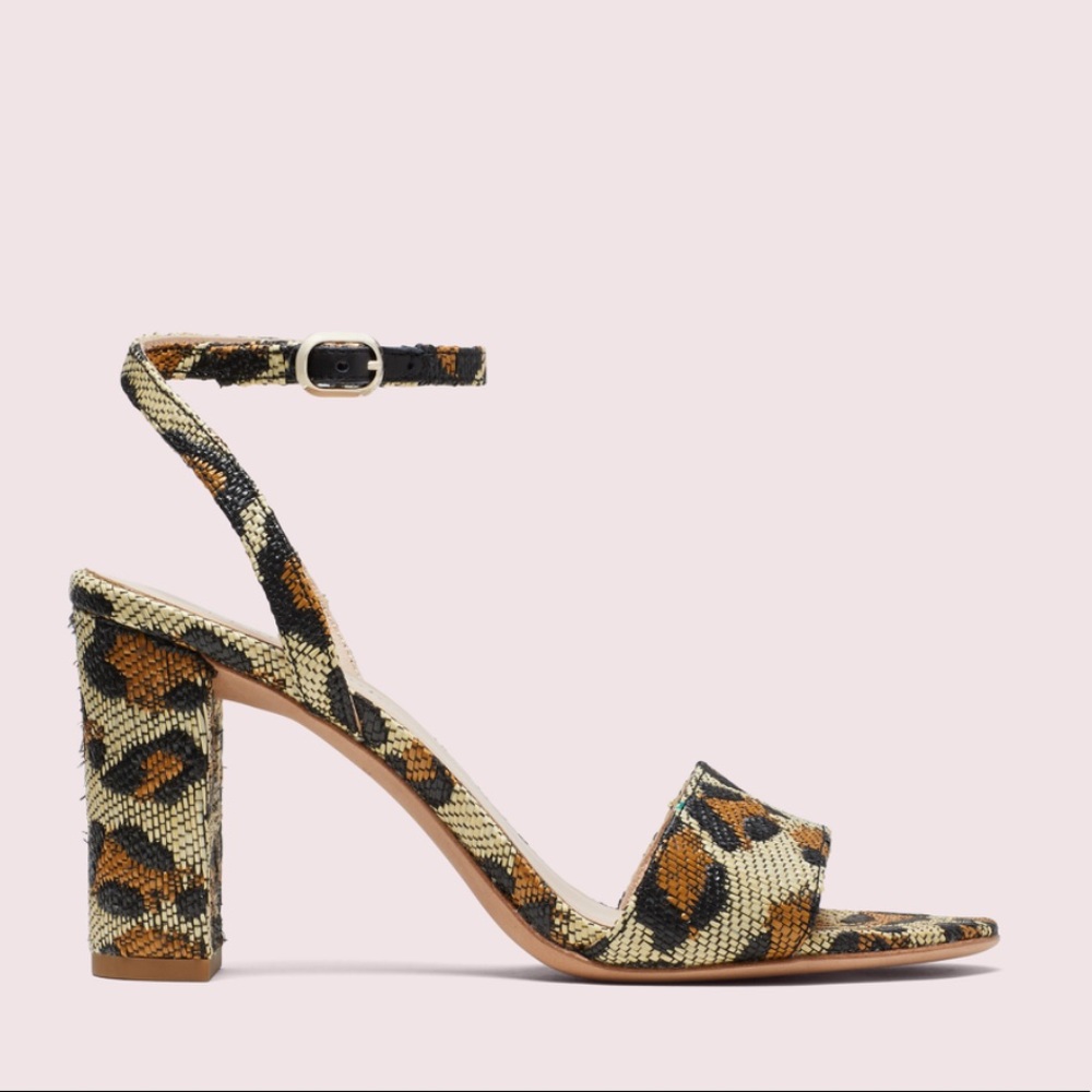 Kate Spade Odell Leopard-Print Raffia Sandals